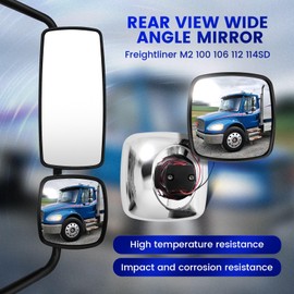 P SEPEY Rear View Wide Angle Mirror Chrome Heated Compatible with Freightliner M2 100 106 112 114SD