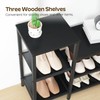YATINEY 3-Tier Shoe Rack Bench, Wooden Shoe Storage Bench, Industrial