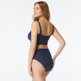 COCO REEF Elevate - Parte superior de bikini con aros y parte delantera fruncida, parte superior de baño de microlujo, Azul marino (Navy Captain), 36F
