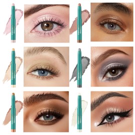 Wugbc Eyeshadow Stick, Brilliant Eye Brightener Stick, Creamy Waterproof Eye Shadow Pencil, Smooth Eye Highlighter Makeup Long Lasting Inner Corner Eyelids Eye Liner Glitter, Champagne Shimmer