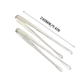 CXMTECH 2PCS Korean Japanese Grill Frying Steak Tongs BBQ Kitchen Food Tweezers Stainless Steel Cooking Tools Portioning Tong For Salad Fish Buffet Meat Holders