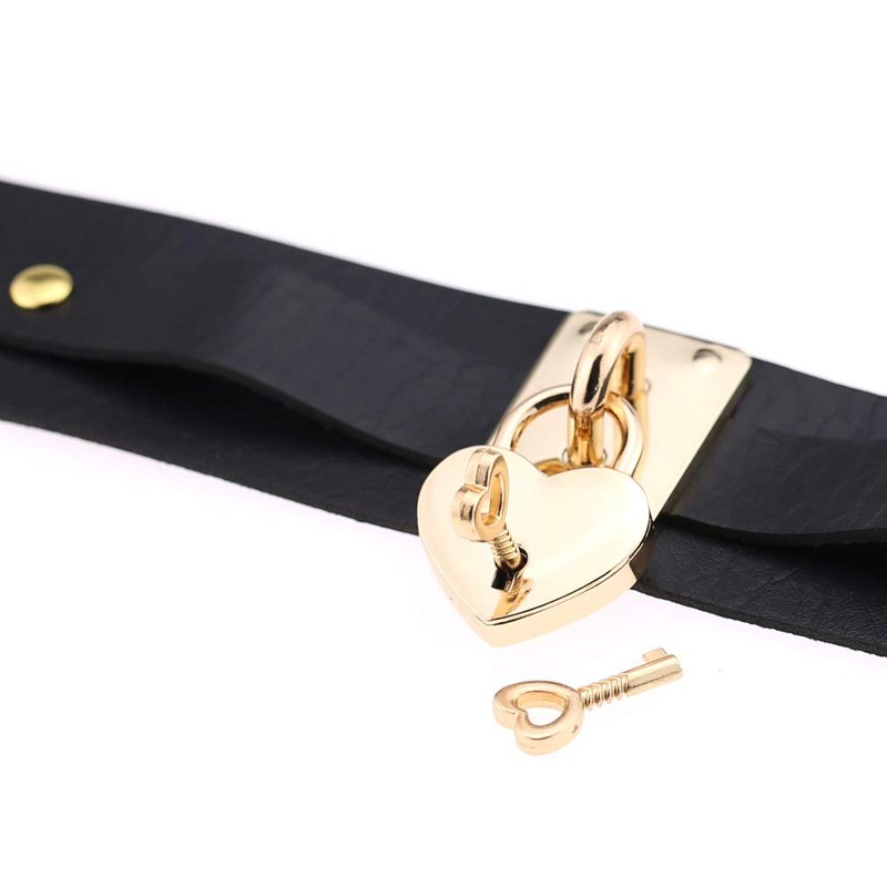 Umiwe Women's Choker, Collar, Padlock, Ring, Necklace, Fashionable, Cute Accessory,