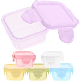 NUOLUX Fruit Case, Bento Boxes, Condiments, Sauces, Storage Bento Box, 60ml Capacity, Small, Storage Containers, Food, Airtight, Condiments, Food Containers, Square, 2.6 x 2.6 x 1.6 inches (6.5 x 6.5
