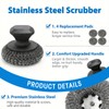 5-Pack Steel Wool Scrubber, Stainless Steel Scrubber Wire Sponge Pads