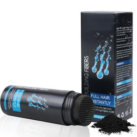 Professional Quality Hair Building Fibers, Nature Keratin Hair Fibers Instantly Full Hair, Hair Loss Concealer Hair Thickening Powder for Men and Women Thinning Hair (Black)