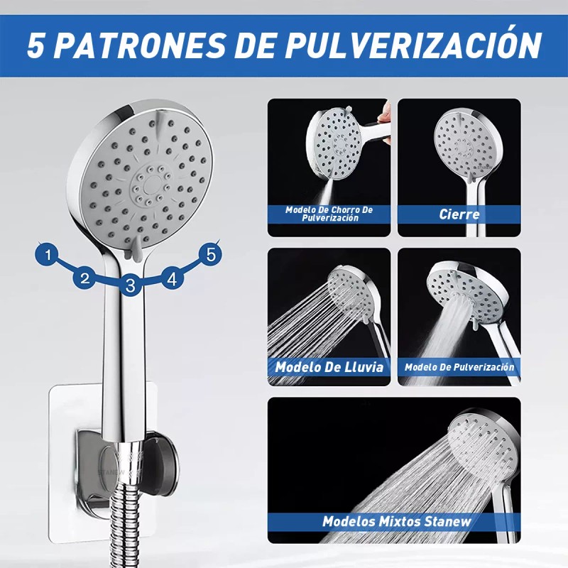 Stanew Regadera de ducha Stanew Aqua 1031-2 cuadrada color plateado