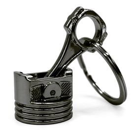 VmG-Store Engine piston XL key fob chrome engine key tuning, Black chrome