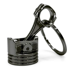 VmG-Store Engine piston XL key fob chrome engine key tuning, Black chrome