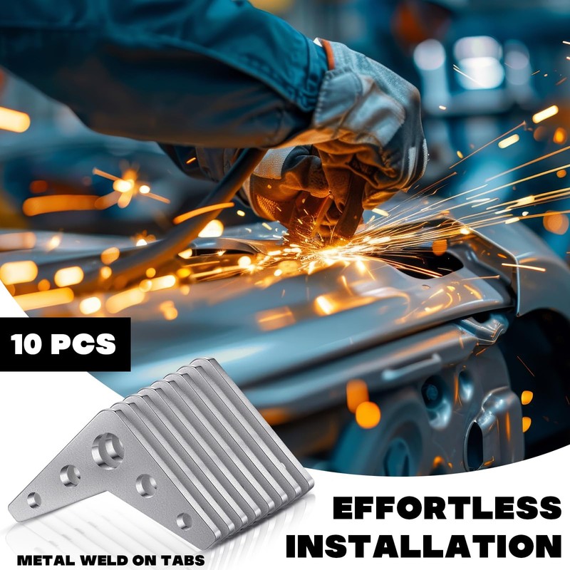 Shimeyao 10 Pcs Metal Steel Plate Gussets 3" x 3"