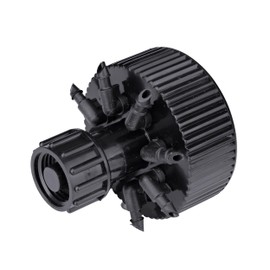 Raindrip 13800UB, Hydro-Port Adjustable Eight-Outlet Bubbler, Drip Irrigation Emitters for Drip Irrigation Gardening Systems, up to 30 GPH Per Outlet, 1/2-Inch FPT Inlet, Black/Blue