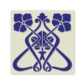 Art Nouveau Style Flower No.2 Tile Crafting Stencil 15cm Reusable Mylar upcycling, Tile Craft.