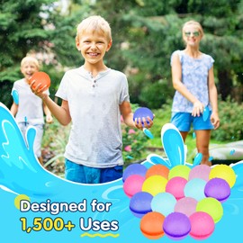artcool 24 Stück Wiederverwendbare Wasserbomben Selbstschließend, Eine Sekunde Schnellfüller Wasserbomben Set, Wasserspielzeug Pool Spielzeug Strandspielzeug für Sommer - Sommerspaß Familienspiel