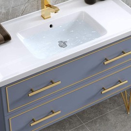 goldenwarm 5Pcs 96mm Cupboard Handle Gold Cabinet Handles Brass Kitchen Handles Stainless Steel Modern Gold Handles for Drawers