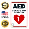 AED Sign, Automated External Defibrillator Sign, 10x7 Inches, 4 Mil