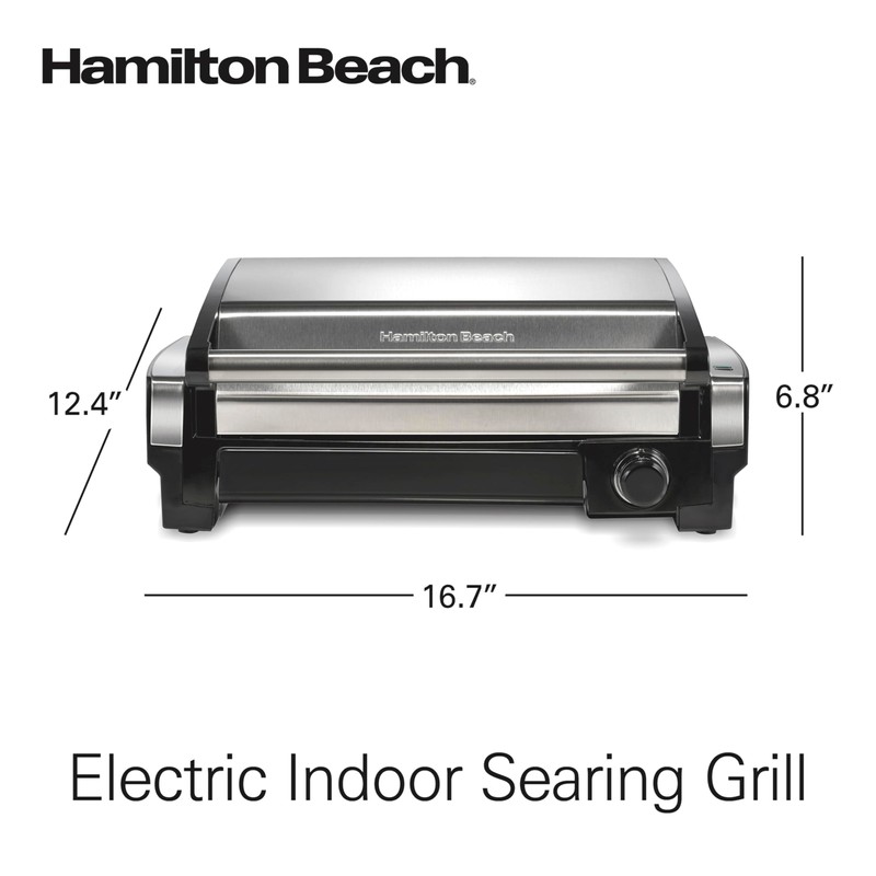 Hamilton Beach Electric Indoor Searing Grill with Adjustable Temperature Control