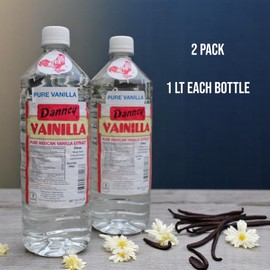 Danncy Vanilla Clear 33.8 fl oz (1L) 2 pack - Authentic Mexican Vanilla Flavor