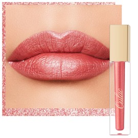 Oulac Orange Red Lip Gloss Metallic Shine Lipstick for Women, Long Lasting Waterproof, High Impact Lip Color, Smooth Aslo for Eyeshadow 3D Metallic Finish, No Transfer, Vegan, 4.5ml, MD05