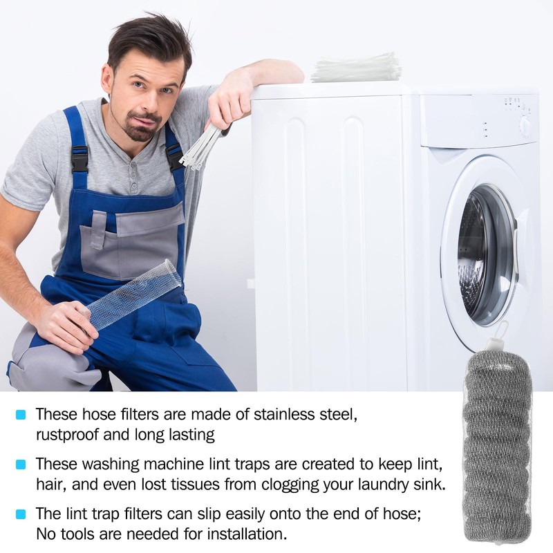 200 Pack Washing Machine Lint Traps for Washing Machine Hose