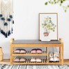 Julimoon 3-Tier Shoe Rack Bench, Bamboo Shoes Bench Storage Organizer