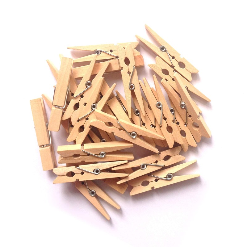 LWR CRAFTS Crafts Wooden Small Clothespins, 4.8cm Length, 50 Pieces