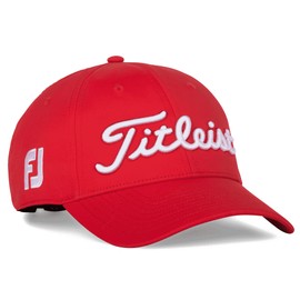 Titleist Tour Performance - Gorro de Golf, Color Rojo y Blanco