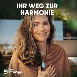 PURAJA Gemstone pendant made of real natural stone, crystal necklace with drop pendant including elegant cord band, premium healing stone/lucky stone made of high-quality minerals, Gemstone,