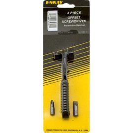 Enkay 3653 Offset Ratcheting Screwdriver Set, Carded, 3-Piece