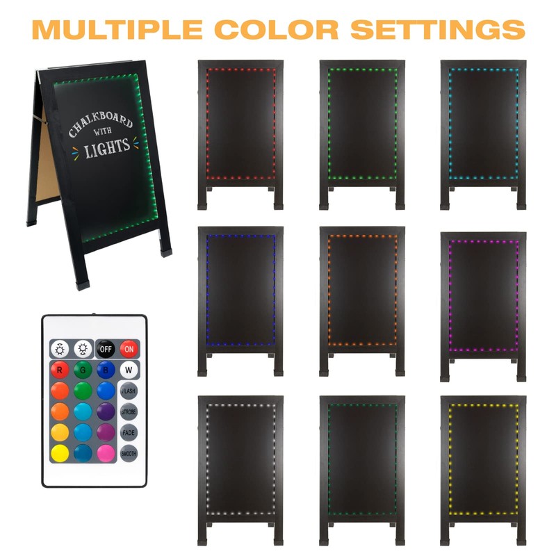 Excello Global Indestructible LED Chalkboard -Black