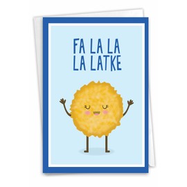 The Best Card Company Holiday Miracles-Latke - Chanukah Greeting Card with Envelope (4.63 x 6.75 Inch) - C9553EHKG