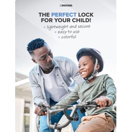 Büchel Bike Locks Cable for Kids - Colorful & Keyless - Secure Your Child's Bike - Easy-to-Use Bicycle Accessory, High Security 5 Digit Resettable Combination Coiling Bicycle Lock, anti theft