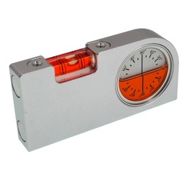 High precision solid aluminum alloy small level ruler for tilt angle measurement, portable mini adjustable horizontal bubble magnetic (100 * 48.5 * 14mm)