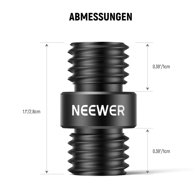 NEEWER Rod Connection 15 mm, Pack of 4, M12 x
