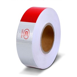 MIKMAYTOO Reflective Safety Tape 2" Red/White Conspicuity Tape for Vehicles, Trailers, Boats, Signs (1, 2"-100FT)
