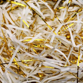 KOLZEMV 100 g Raffia Raffia, Filling Material Gift, Filling Material for Packages, Shredded Paper for Gift Box, Festival Gift Decoration Packaging, White