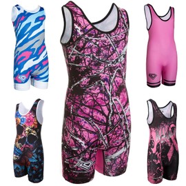 KO Sports Gear - Unisex Wrestling Singlet, Comfortable & Breathable, 4 Way Stretch, Full Range of Youth and Adult Sizes, Pink Camo, Adult XS 70–90 lbs (31.7–40.8 kg)