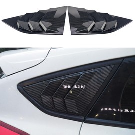 for Ford Focus ST RS MK3 SE Hatchback 2012-2018 Sporty Car Auto Exterior Rear Side Window Louvers Air Vent Scoop Shades Cover Glass Trim Blinds (Carbon Fiber Color)