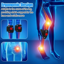 Akupressur-Kniebandage, Ischias-Schmerzlinderungsbandage für Ischiasnervschmerzen, unteren Rücken und Hüfte, Atmungsaktiv, Verstellbares Band Wadenbandage, gezielte Kompression zur Ischiaslinderung