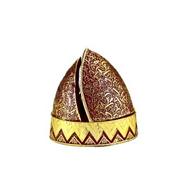 Intense Oud Calligraphy Arched Beehive Dome Style Closed Incense Bakhoor Burner - Red