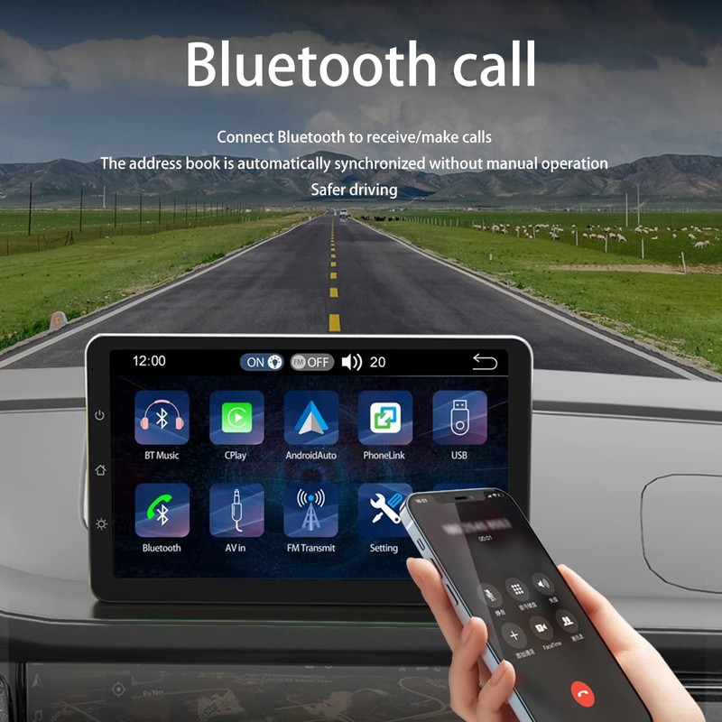 Upgraded Aple Wireless Carplay, Steering Wheel Remote Control, 9 Inch