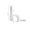 200 PCS 6mm White Round Cable Clips Management Cable Tidy