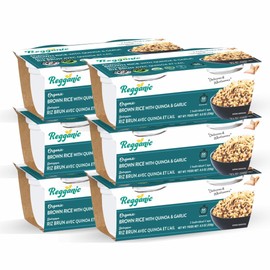 Reganic Organic Brown Rice with Quinoa & Garlic, 2 Individual Cups, Pack of 6, 8.8 oz