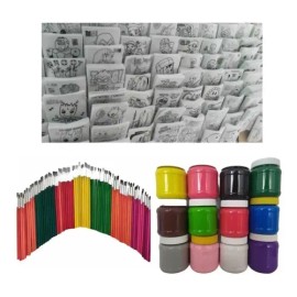 50 Pellon Para Colorear10 Pinturas De 250ml50 Pinceles.                                                                                               