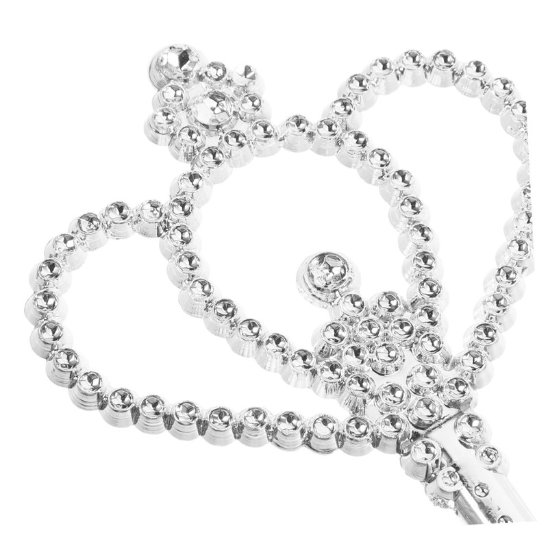 STOBOK 2個 シルバーコーティング星スティック プリンセス用魔法の杖 舞台衣装 パーティー ハロウィンに 鮮やかな星飾り付き 女の子ドレス