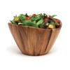 Lipper International Acacia Large Wave Bowl with Servers, 162.31 fl.oz.,Brown