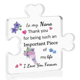 Acrylic Puzzle Plaque Nana Mother's Gifts Granny Birthday Gift Women Desk Sign Decoration Grams Christmas Thanksgiving Present Nan Thank You for Being Such An Important Piece of My Life