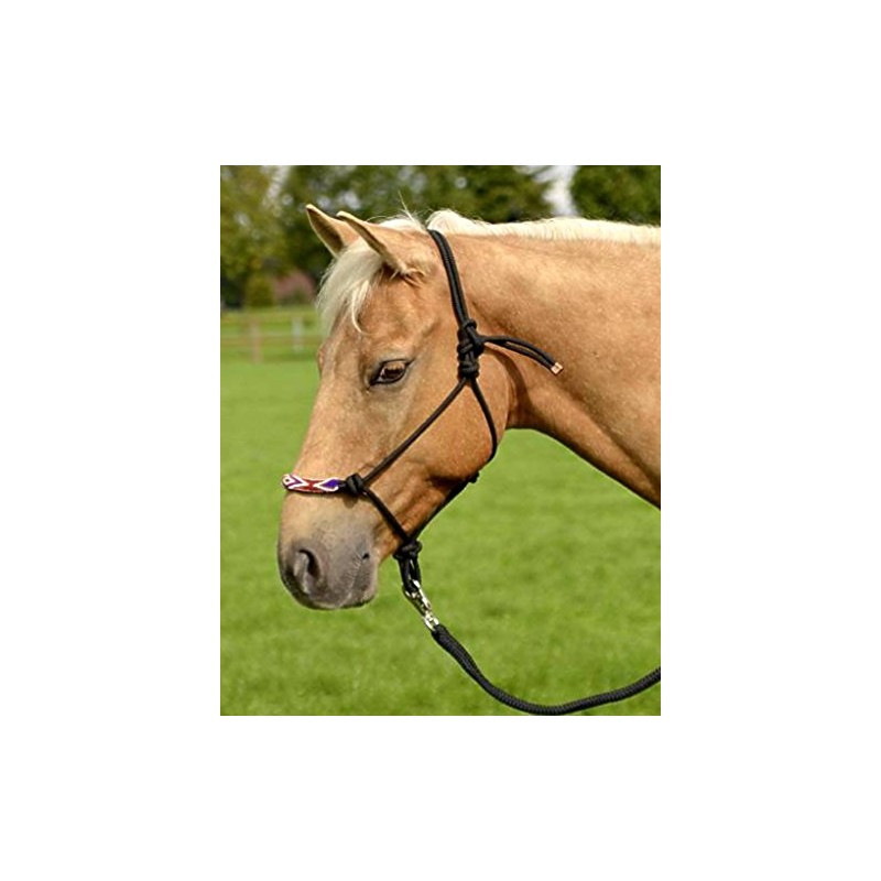 Knotenhalfter INDIAN SPIRIT, WB, schwarz, schwarz