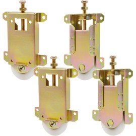 Sliding Mirror Closet Door Rollers Replacement Hardware Fits Contractors Part #W8020C Wardrobe Doors Wheels, 2-5/16" Vertical H.C., 1-1/2" Nylon Concaved Ball Bearing Wheel, 4 Pack