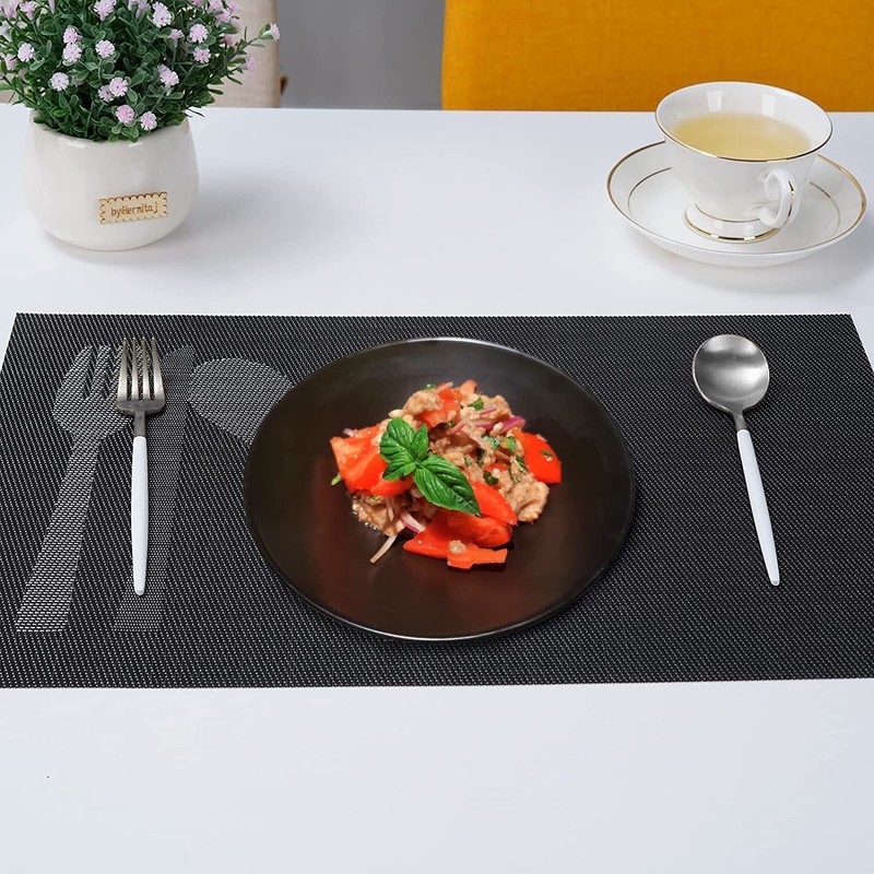 ASYOUWISH Set of 6 PVC Kitchen Table Place Mats, Non-Slip