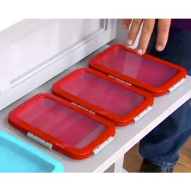 Food Flex New Food Flex Set of 3 Flat Food Storage Containers RED K63292