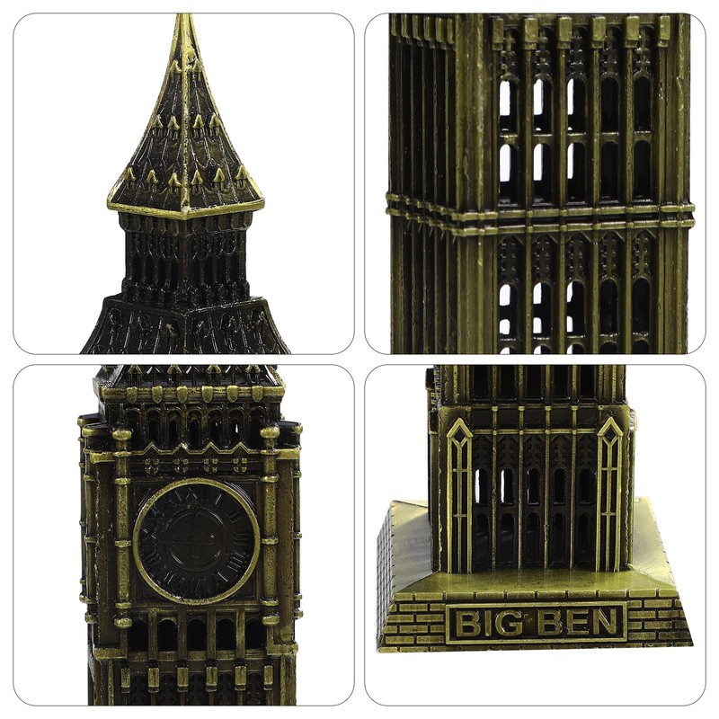 Beavorty Big Ben Model London Building Ornament 7.08In Metal Architectural